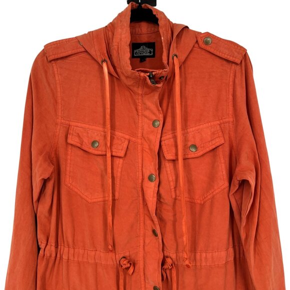 Angie Utility Jacket with Hood Sunwashed Orange Size Small - Picture 2 of 16